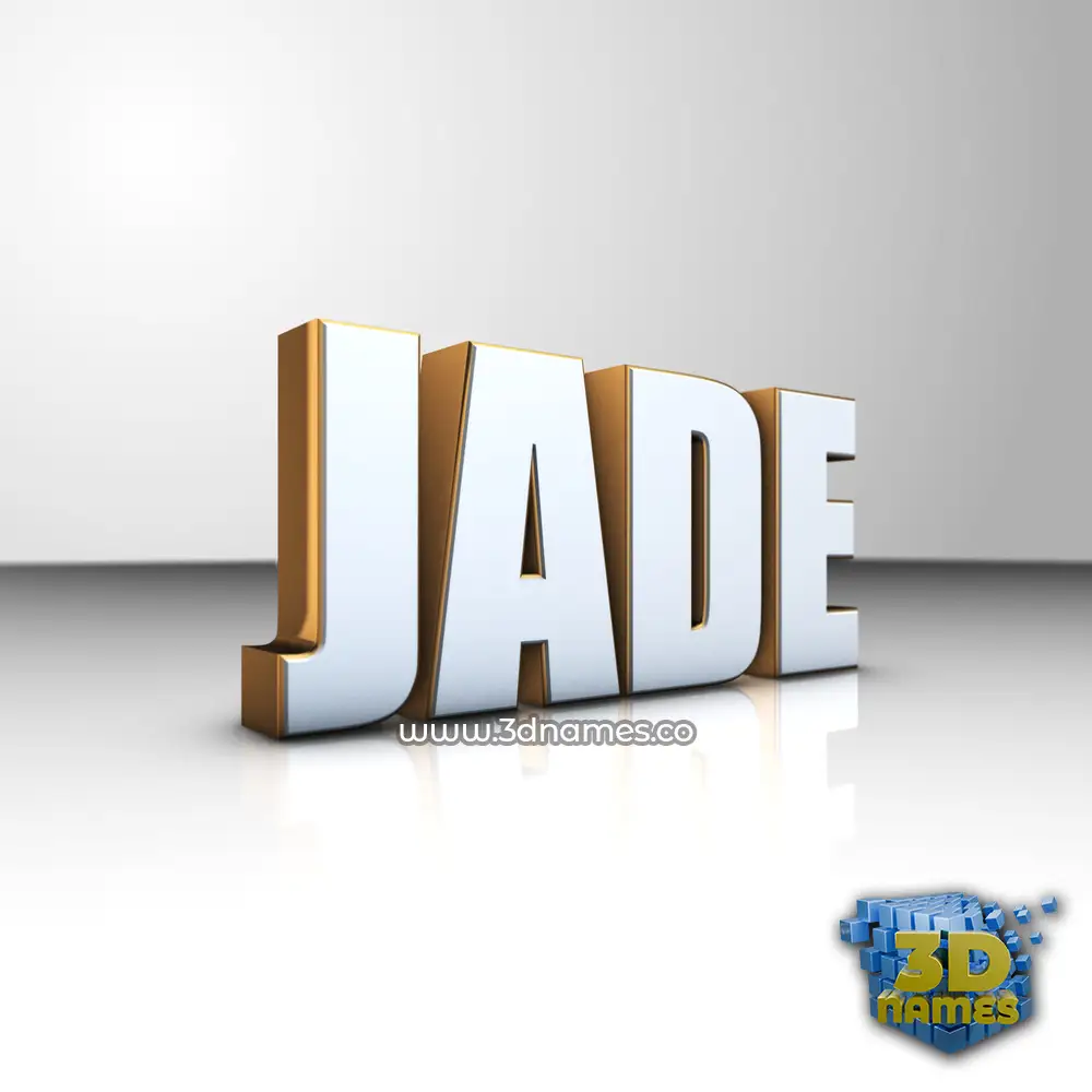 jade in White'n'Gold style - 3D name wallpaper