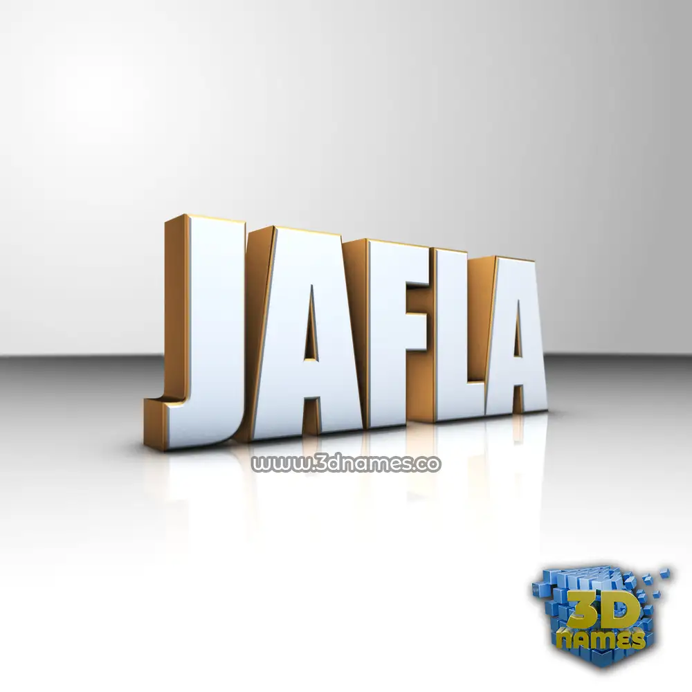 jafla in White'n'Gold style - 3D name wallpaper
