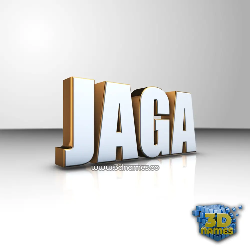 jaga in White'n'Gold style - 3D name wallpaper