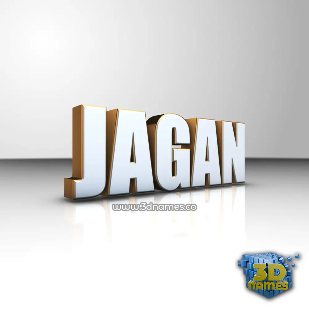 jagan in White'n'Gold style - 3D name wallpaper