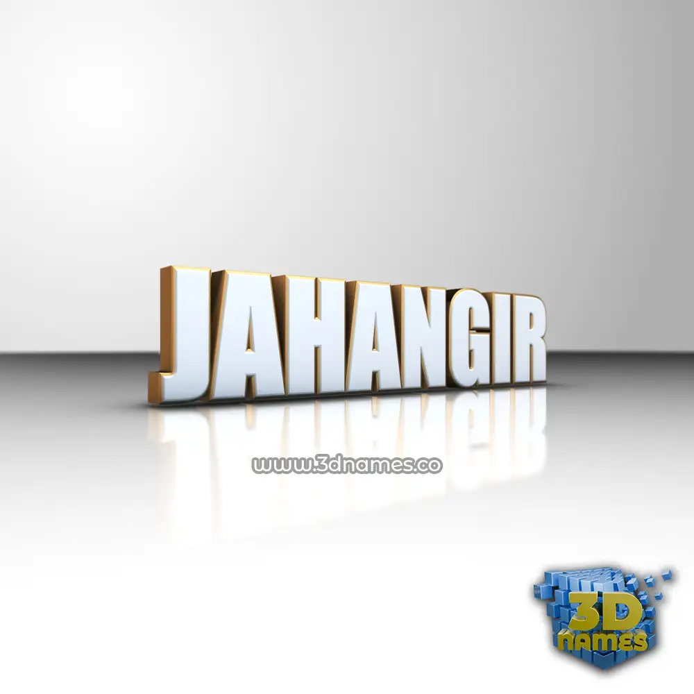 jahangir in White'n'Gold style - 3D name wallpaper