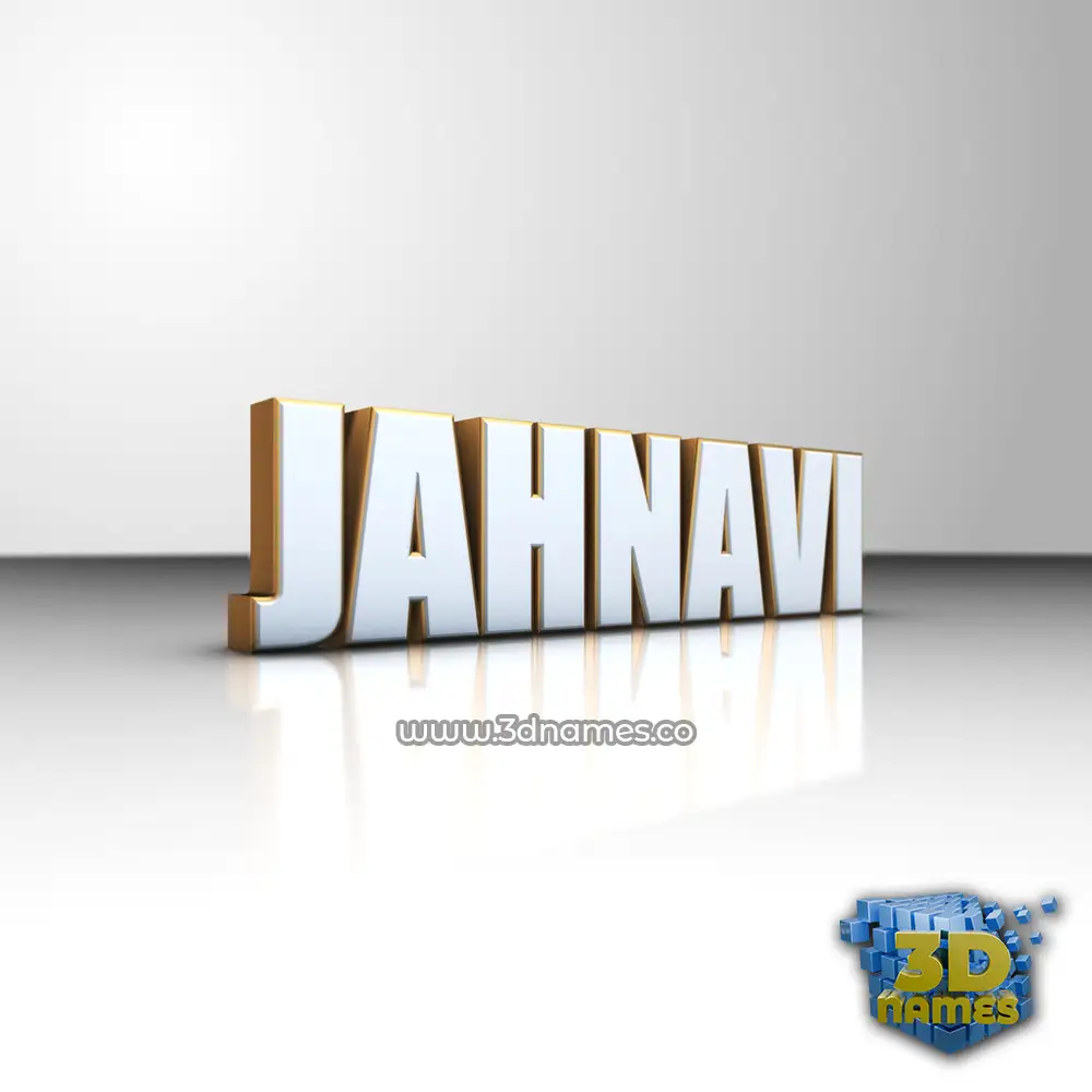 jahnavi in White'n'Gold style - 3D name wallpaper