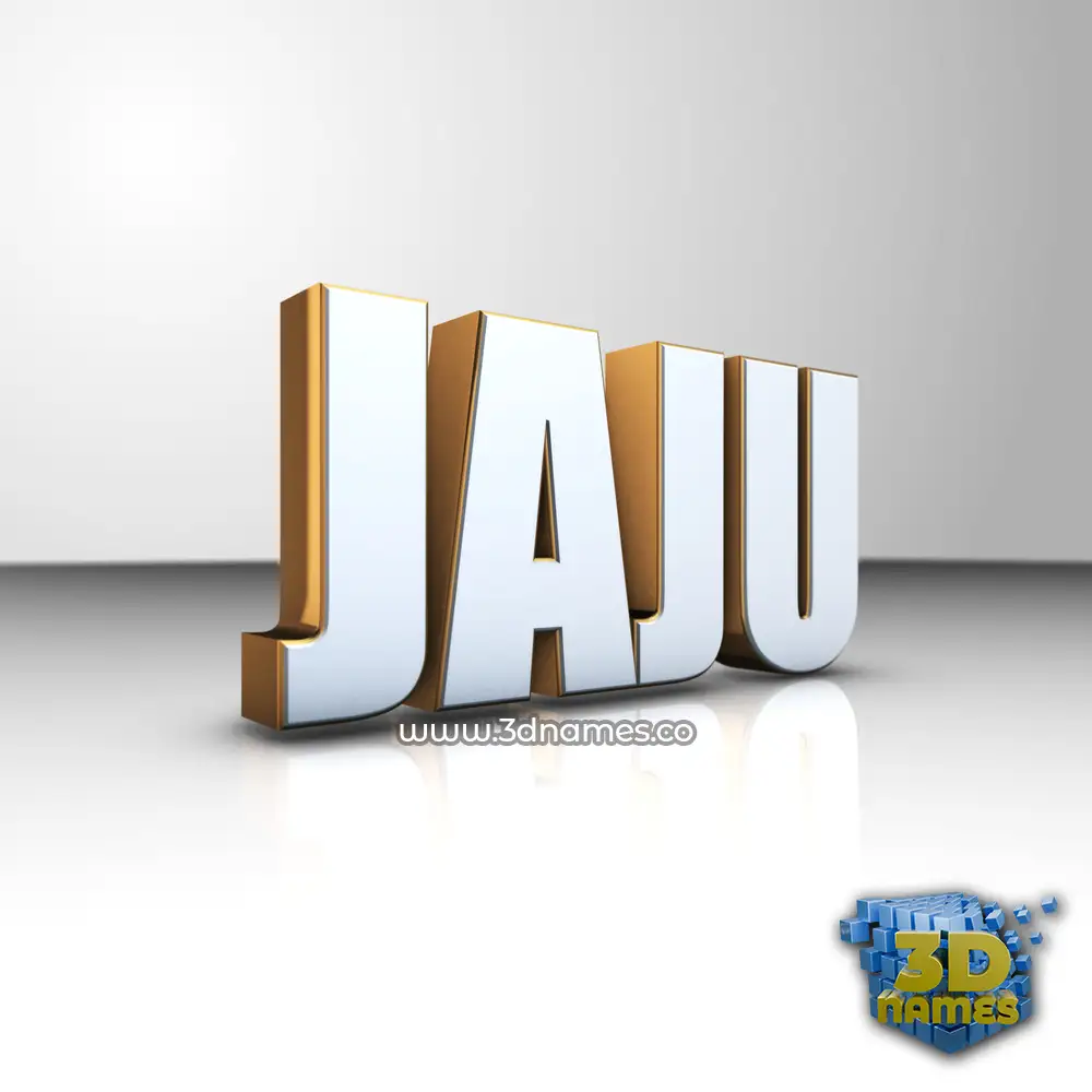 jaju in White'n'Gold style - 3D name wallpaper