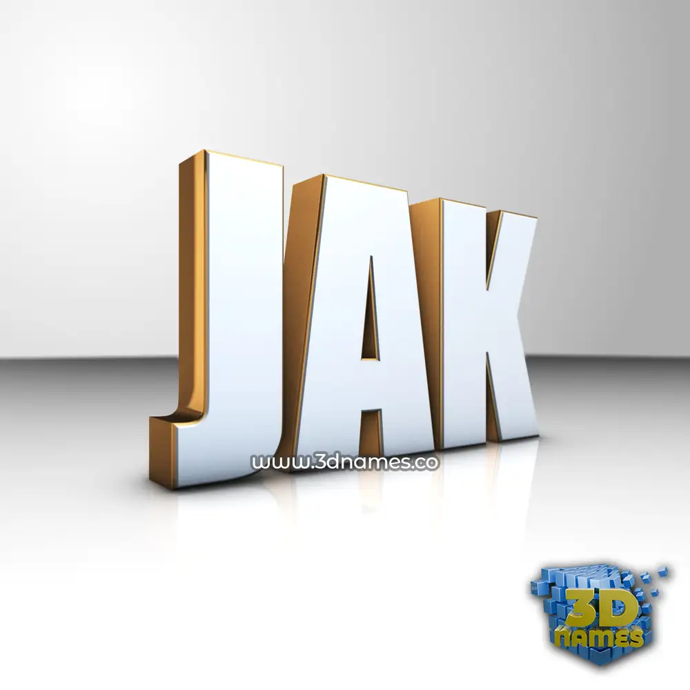 jak in White'n'Gold style - 3D name wallpaper