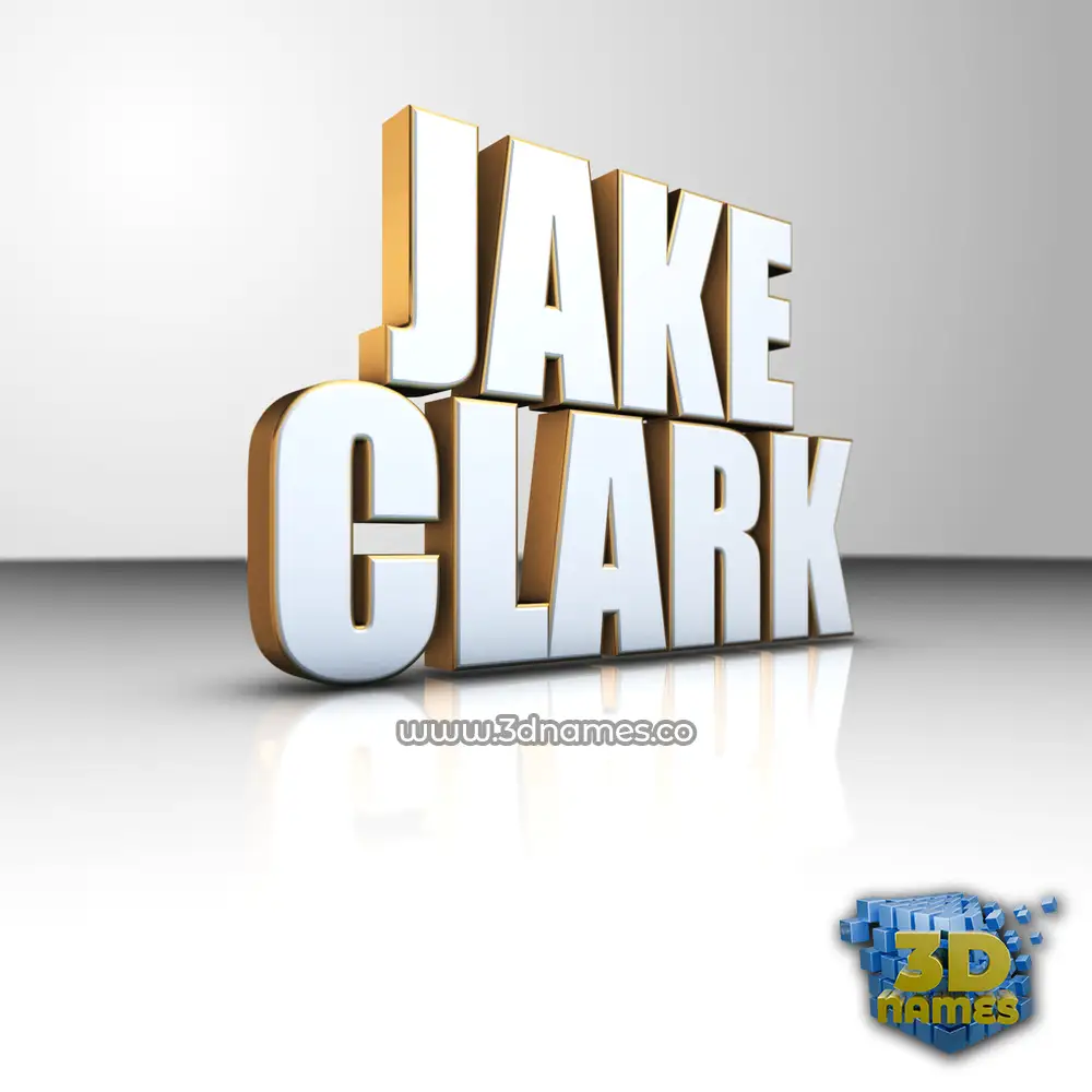 jake clark in White'n'Gold style - 3D name wallpaper