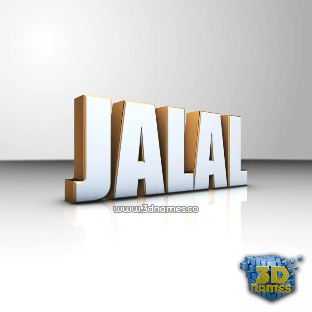 jalal in White'n'Gold style - 3D name wallpaper