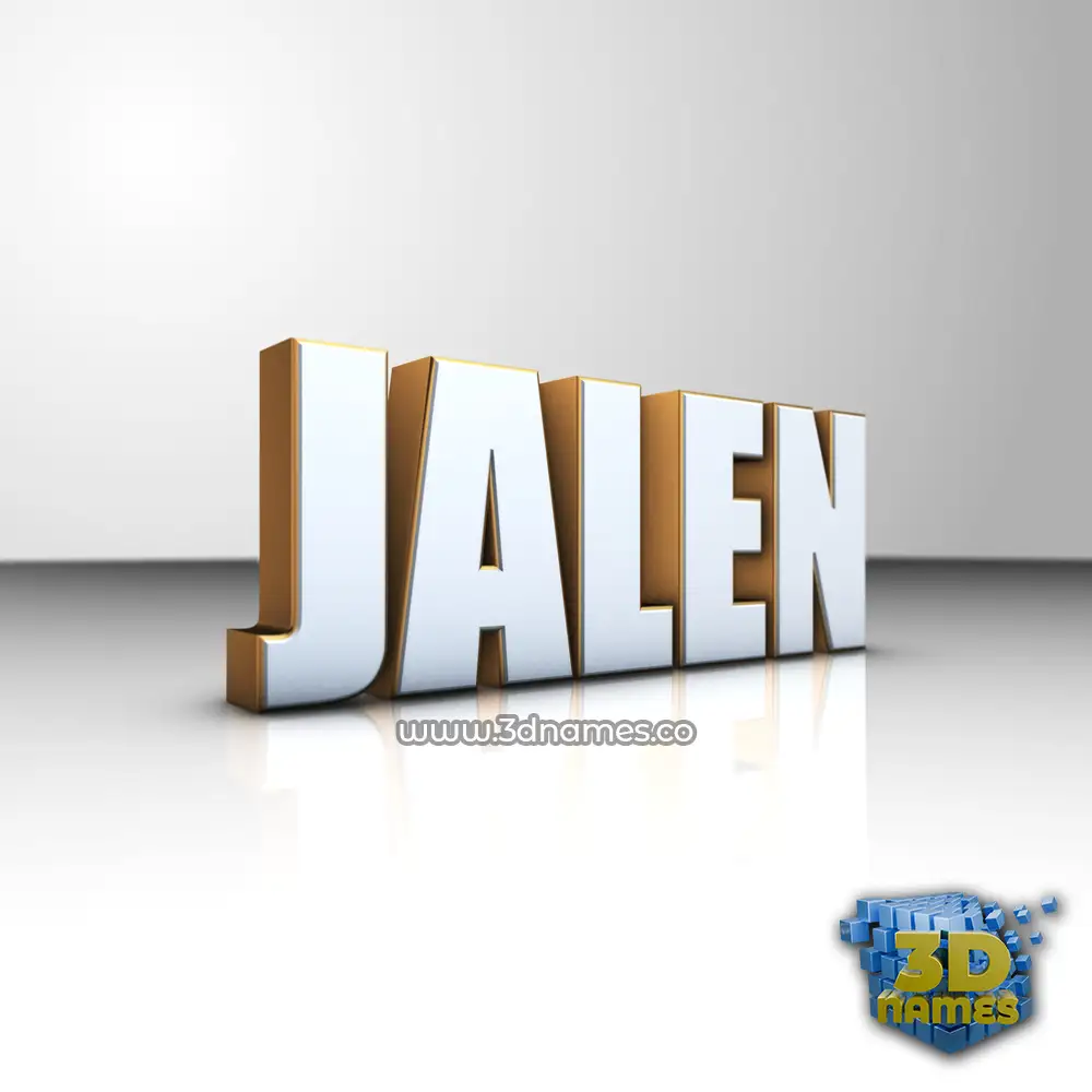 jalen in White'n'Gold style - 3D name wallpaper