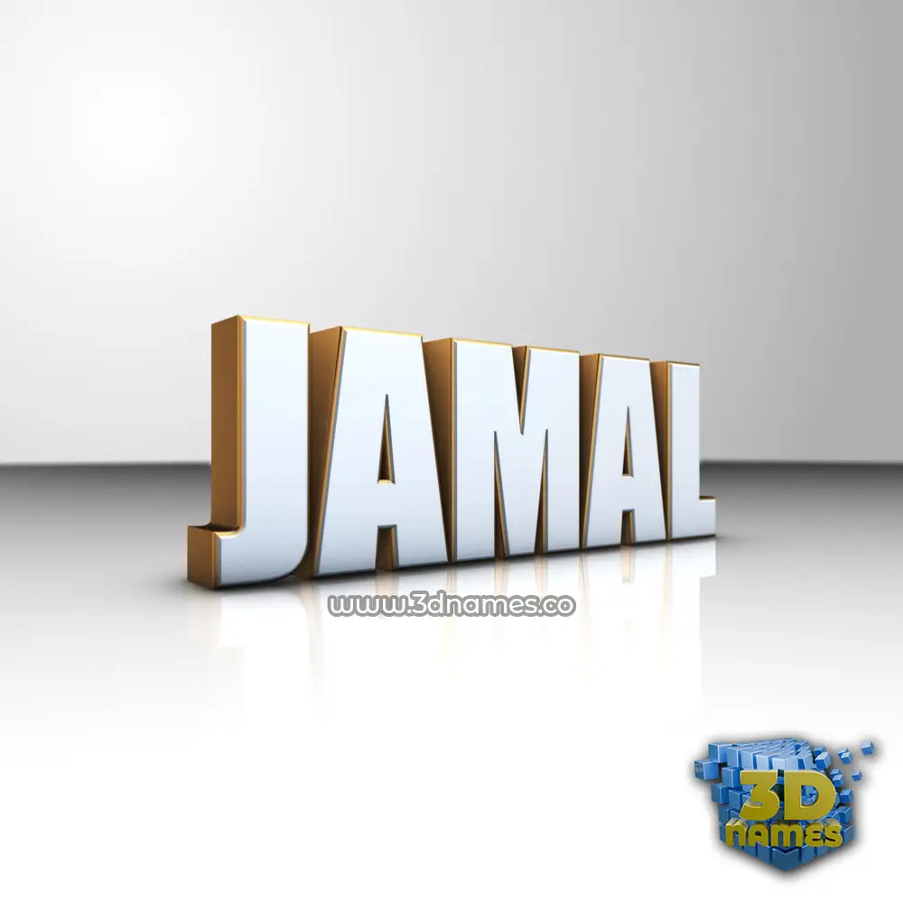 jamal in White'n'Gold style - 3D name wallpaper