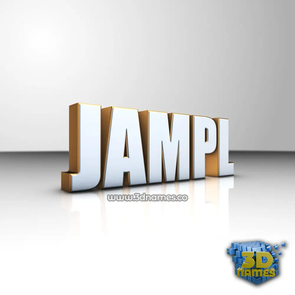 jampl in White'n'Gold style - 3D name wallpaper