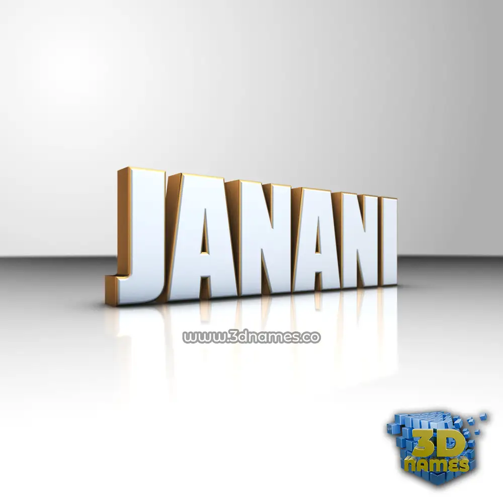 janani in White'n'Gold style - 3D name wallpaper