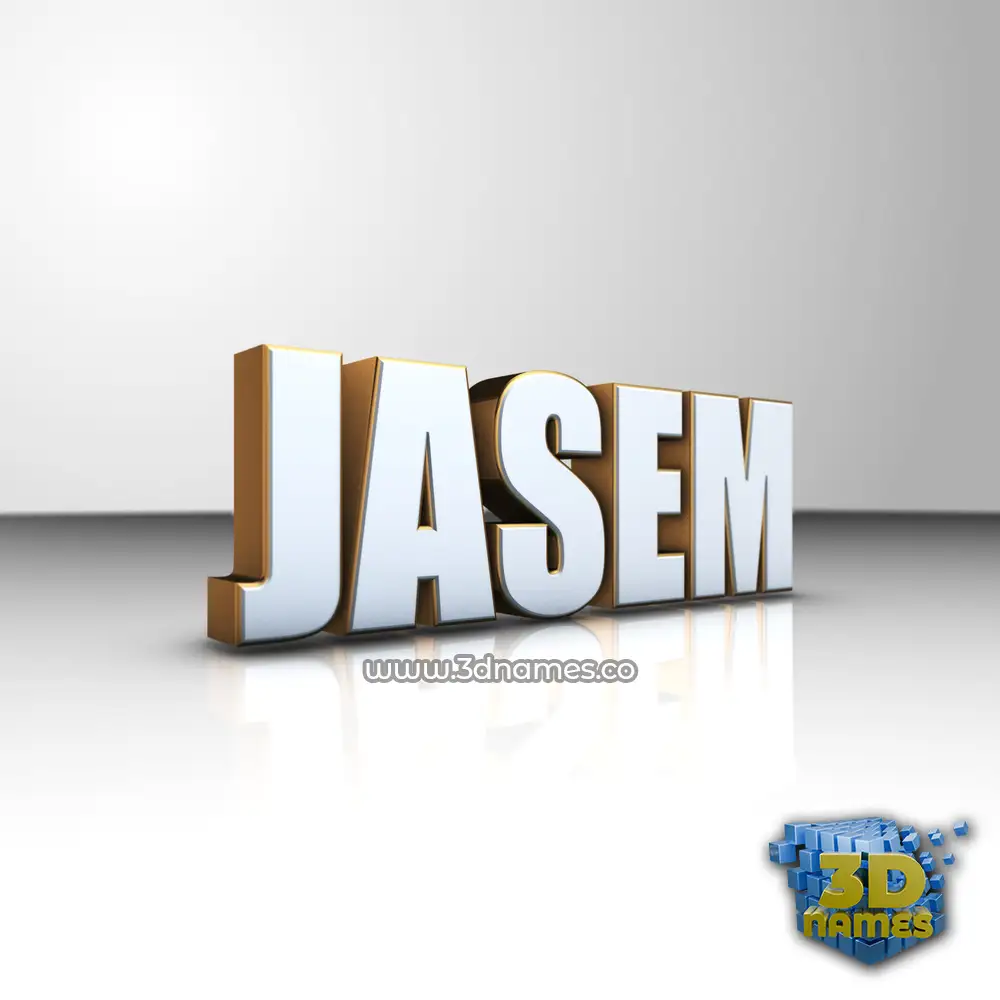 jasem in White'n'Gold style - 3D name wallpaper