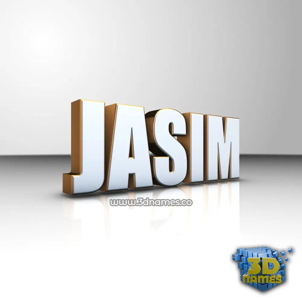 jasim in White'n'Gold style - 3D name wallpaper