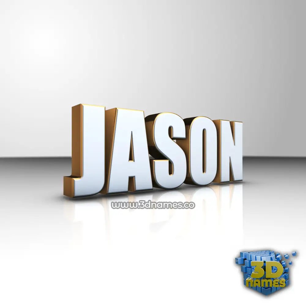 jason in White'n'Gold style - 3D name wallpaper