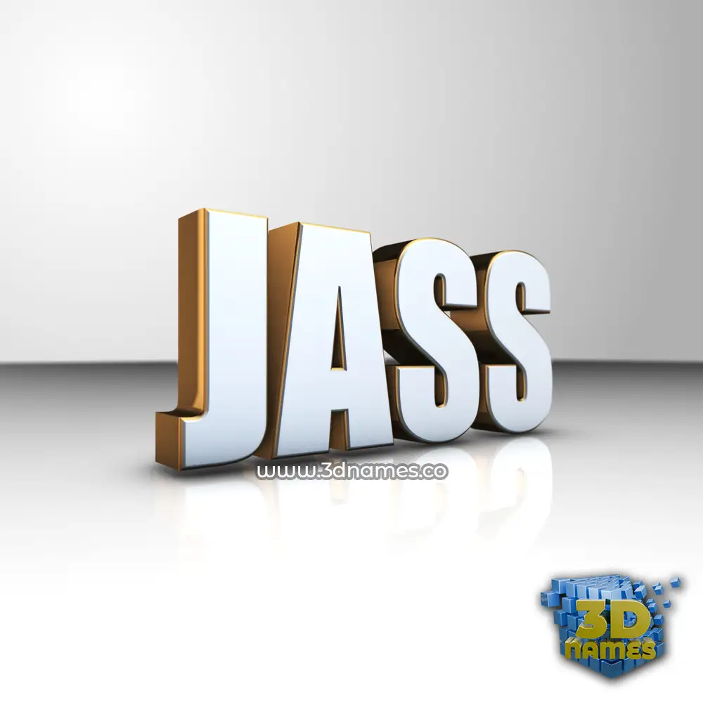 jass in White'n'Gold style - 3D name wallpaper