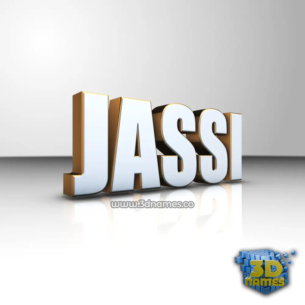 jassi in White'n'Gold style - 3D name wallpaper