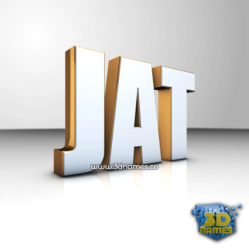 jat in White'n'Gold style - 3D name wallpaper