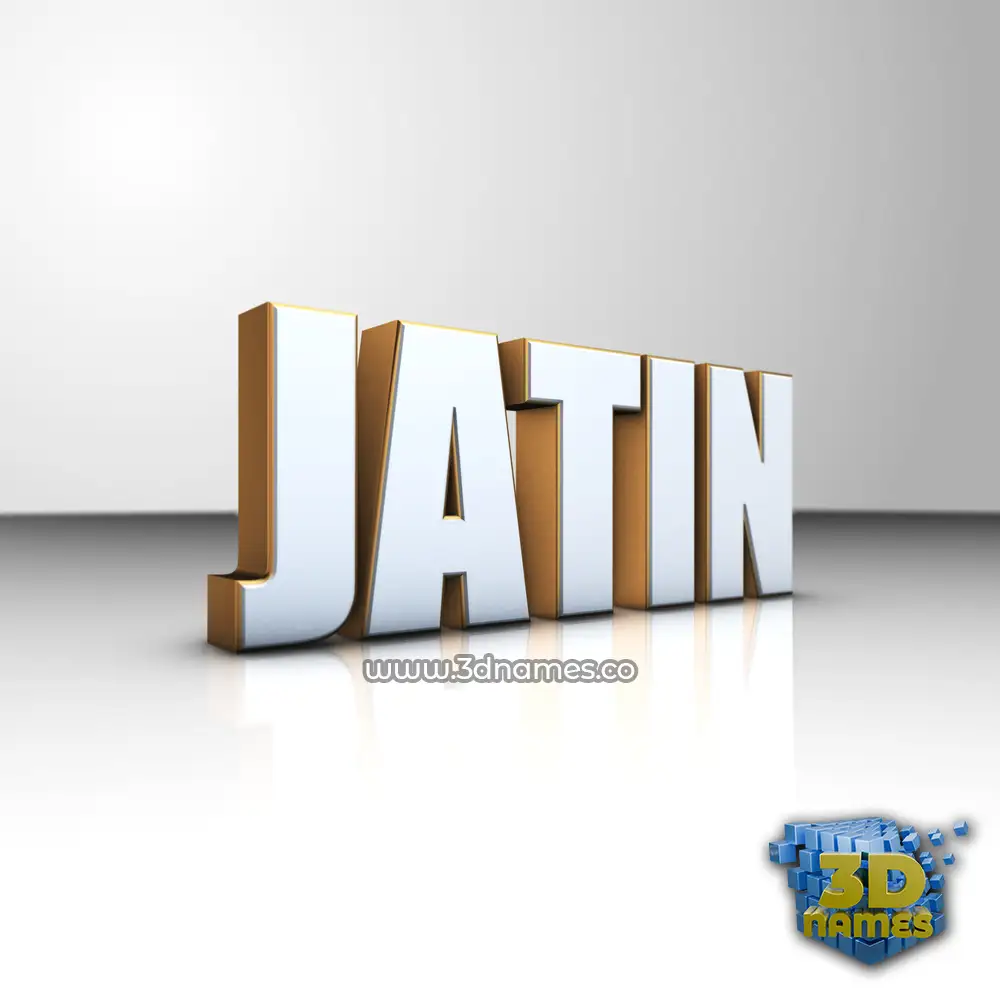 jatin in White'n'Gold style - 3D name wallpaper