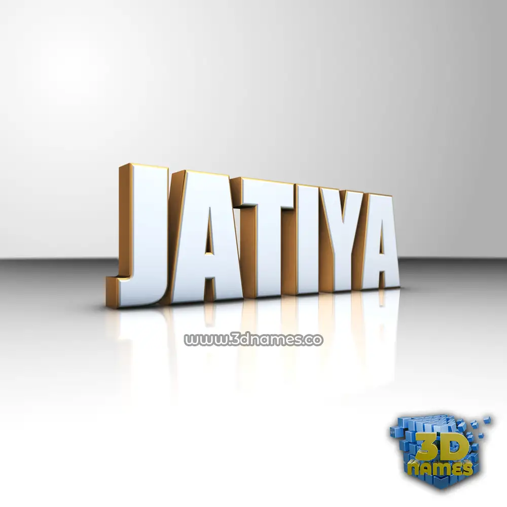 jatiya in White'n'Gold style - 3D name wallpaper