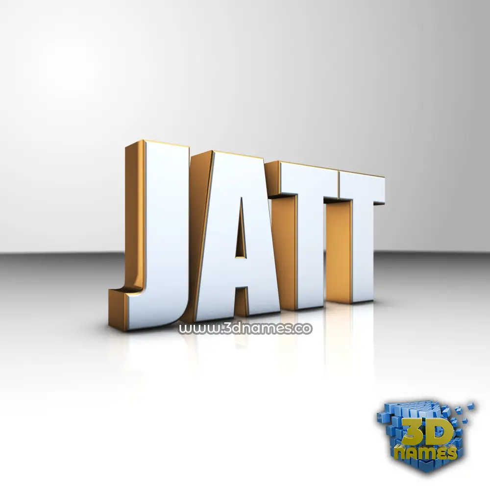 jatt in White'n'Gold style - 3D name wallpaper