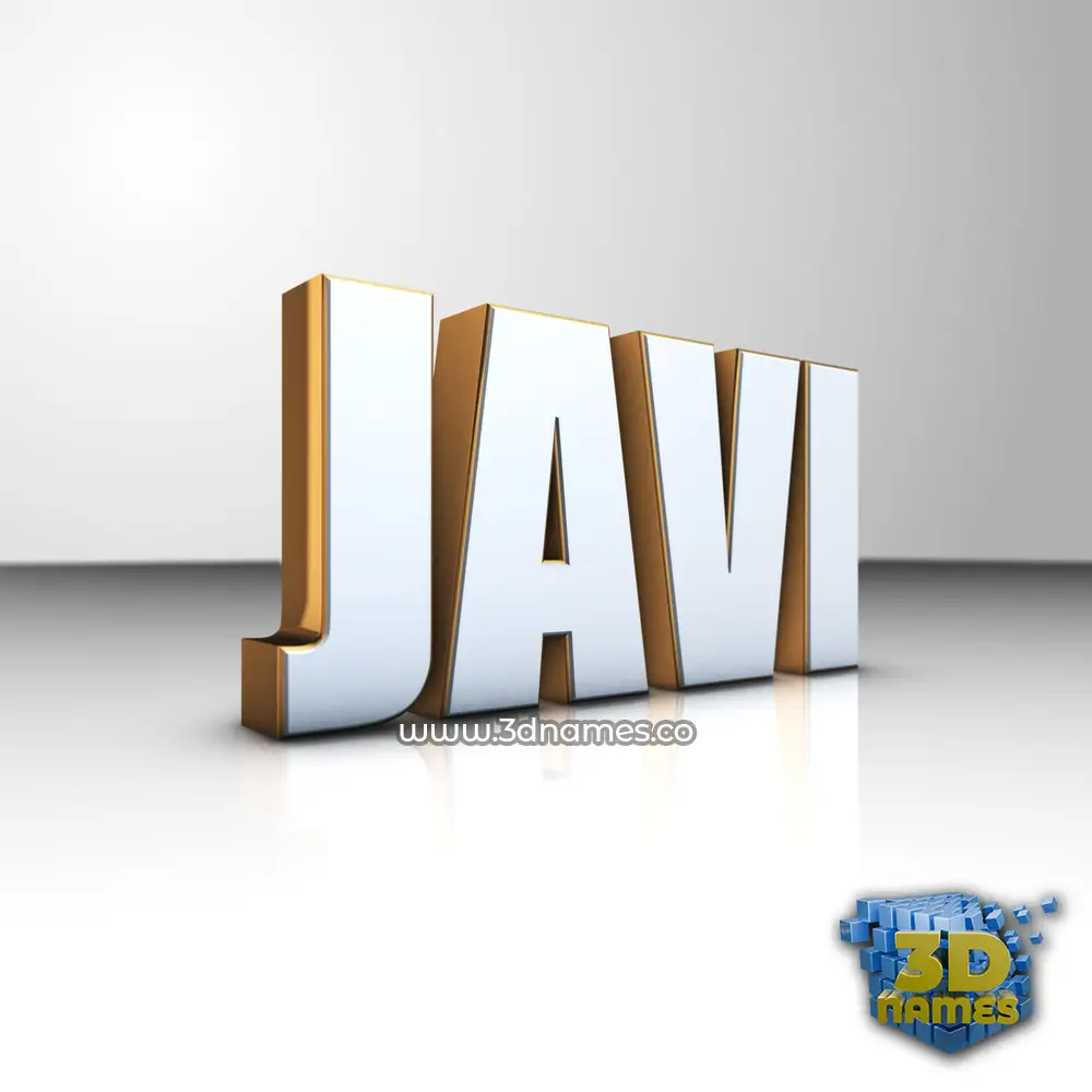 javi in White'n'Gold style - 3D name wallpaper