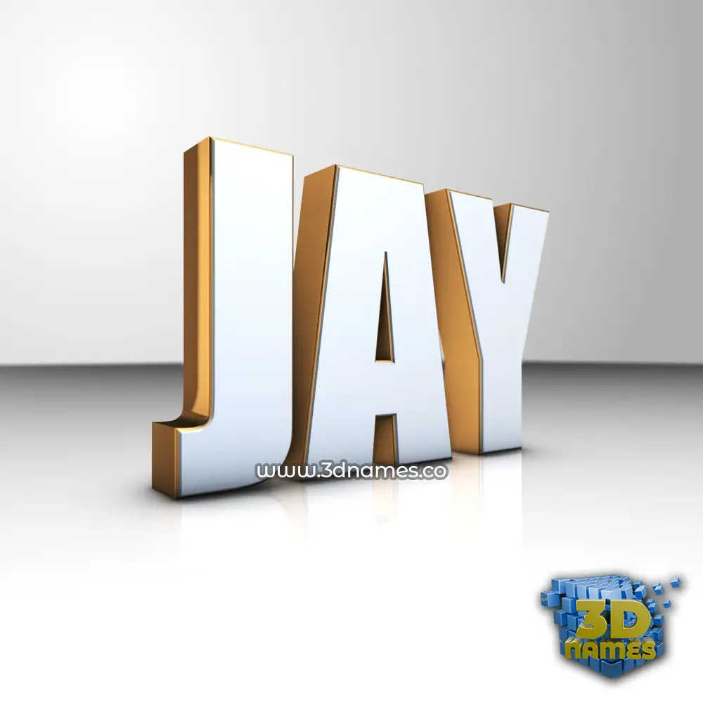 jay in White'n'Gold style - 3D name wallpaper