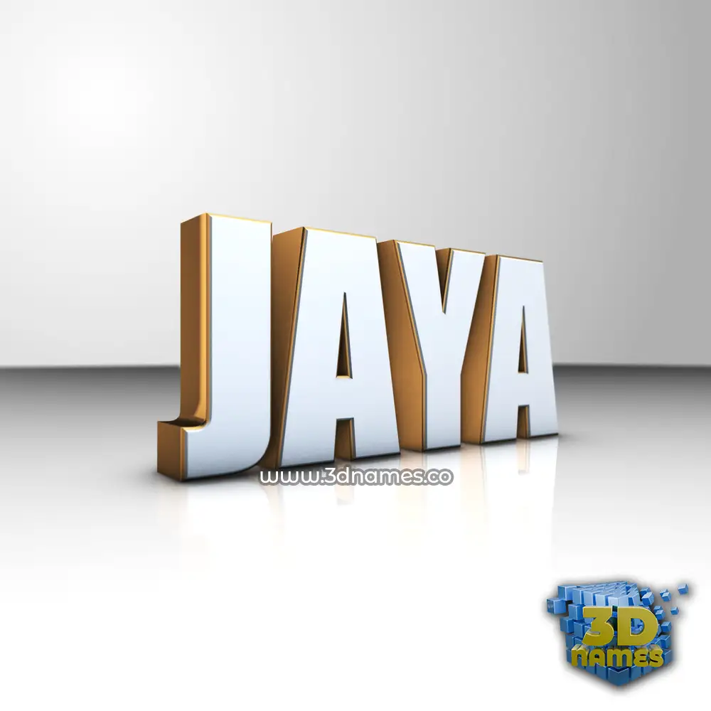 jaya in White'n'Gold style - 3D name wallpaper
