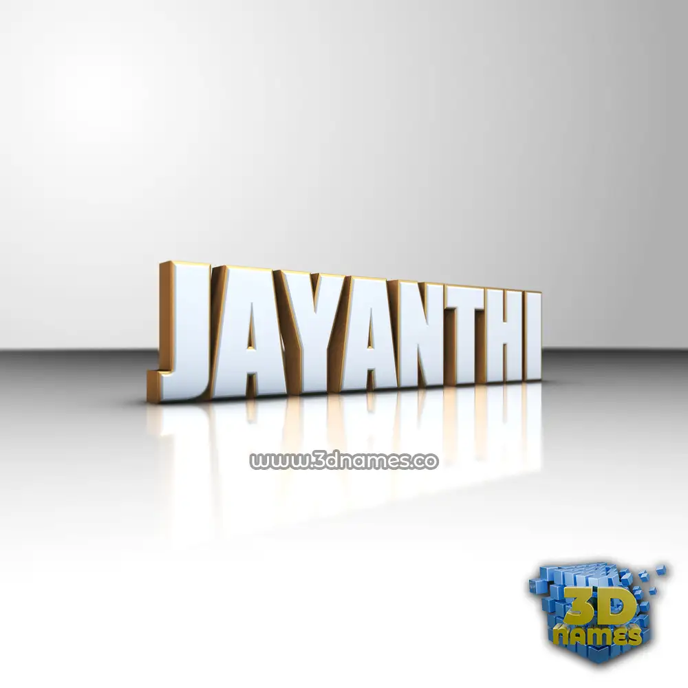 jayanthi in White'n'Gold style - 3D name wallpaper