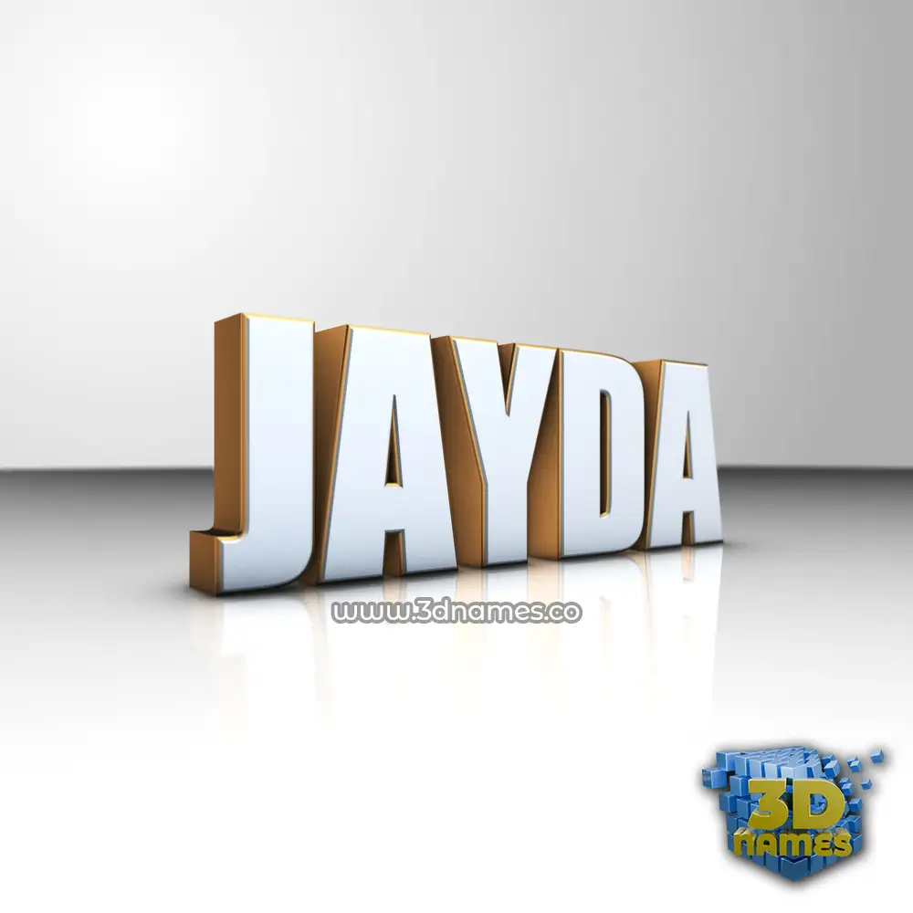 jayda in White'n'Gold style - 3D name wallpaper