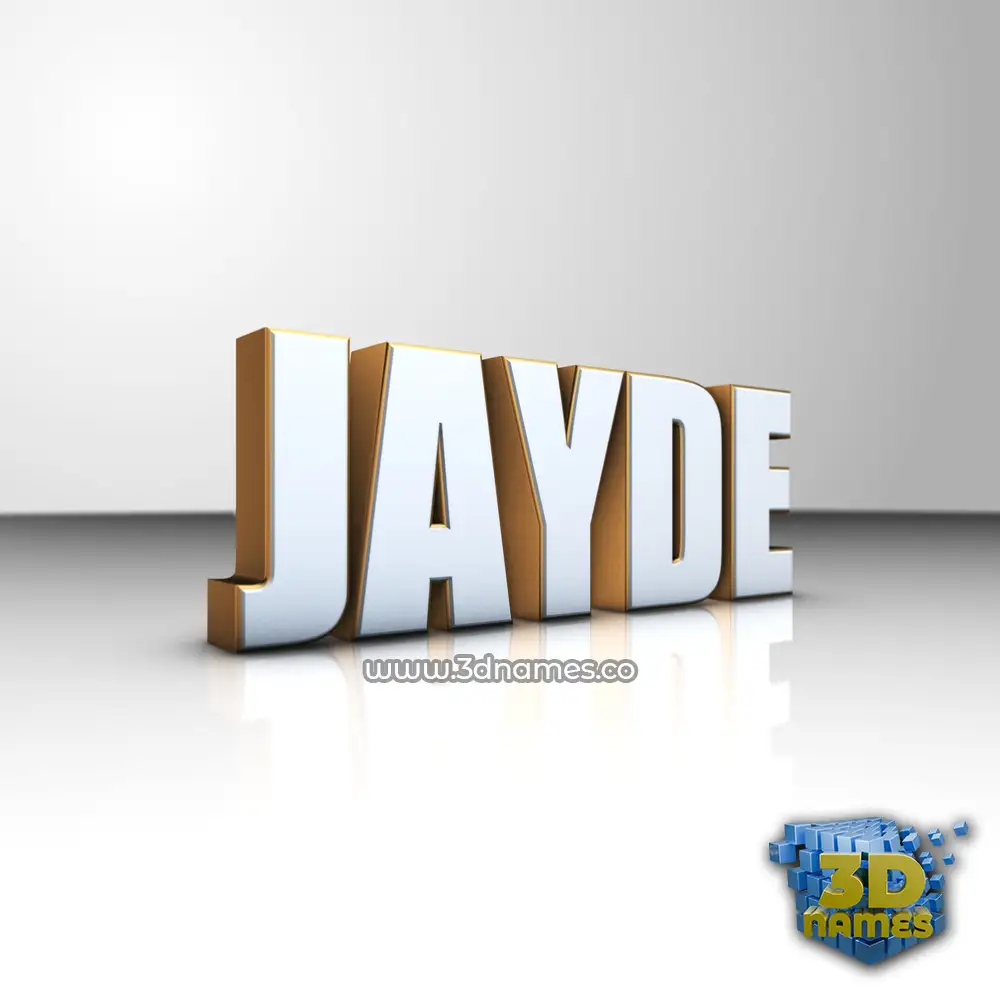 jayde in White'n'Gold style - 3D name wallpaper