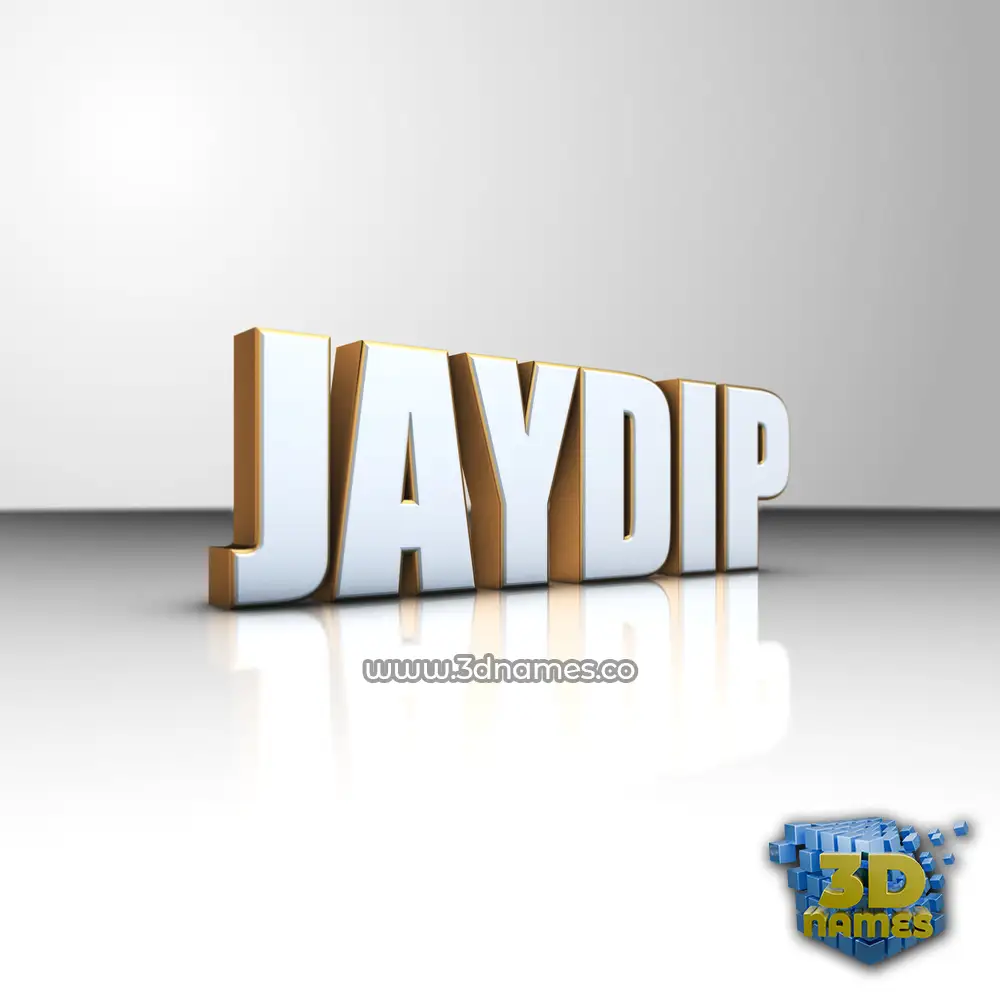 jaydip in White'n'Gold style - 3D name wallpaper