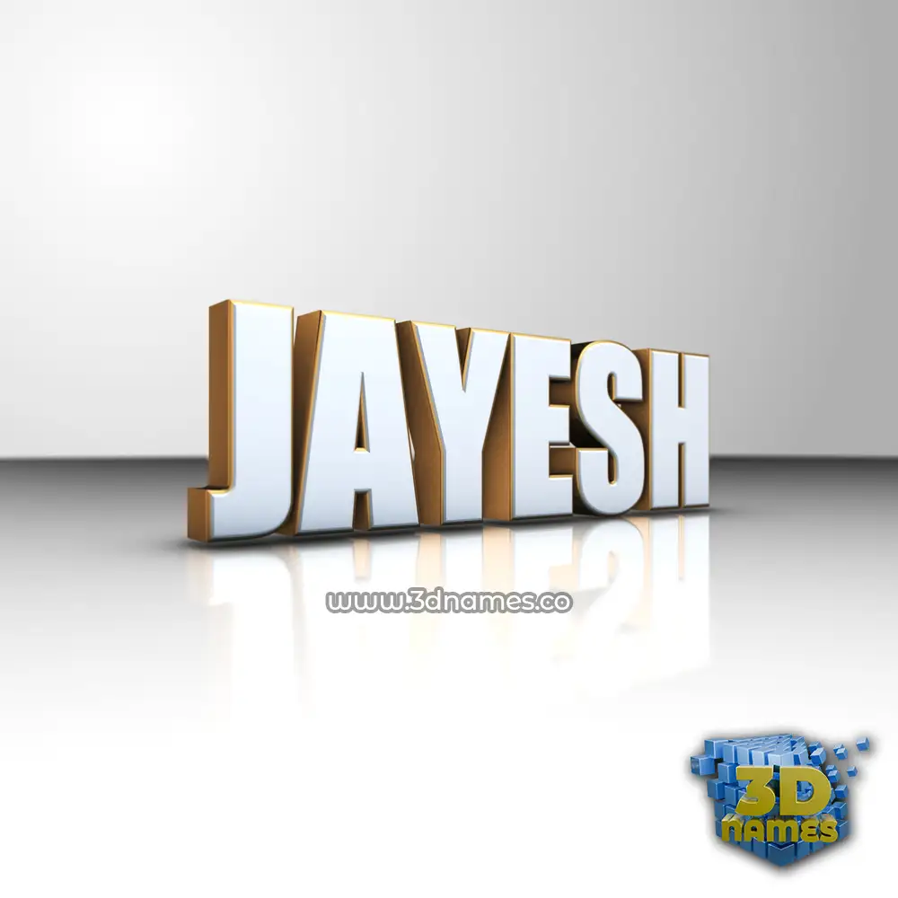 jayesh in White'n'Gold style - 3D name wallpaper