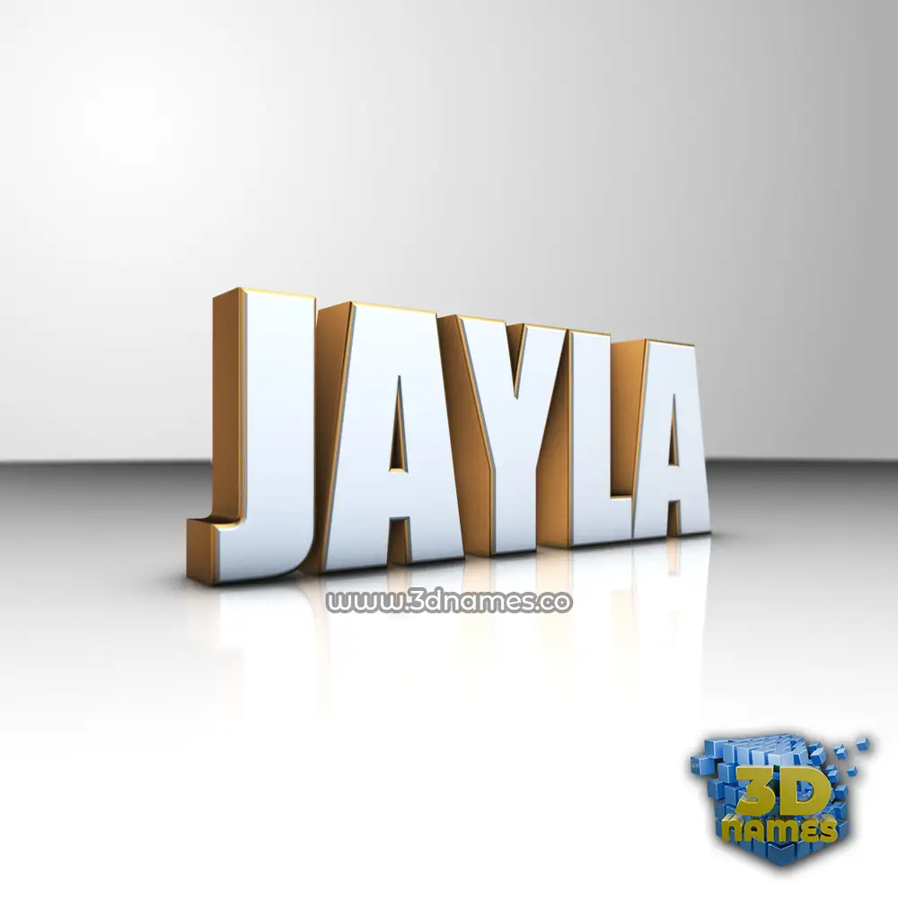 jayla in White'n'Gold style - 3D name wallpaper