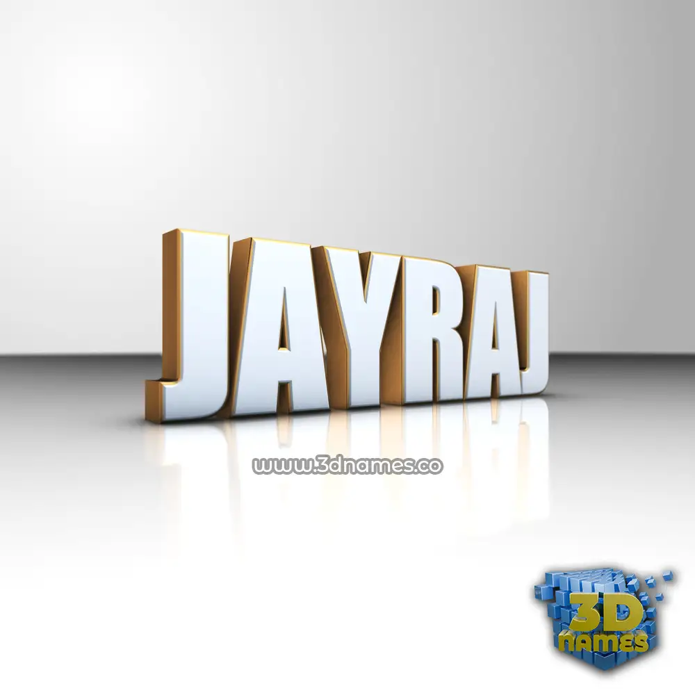 jayraj in White'n'Gold style - 3D name wallpaper