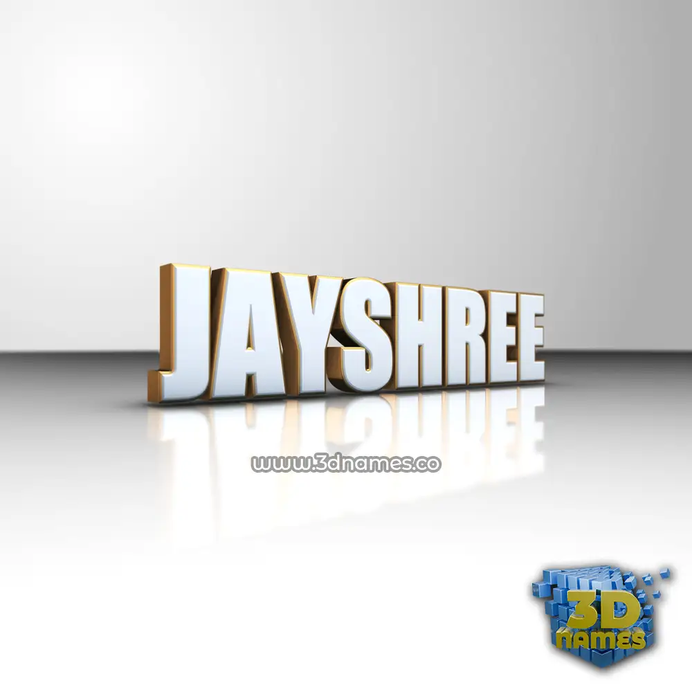 jayshree in White'n'Gold style - 3D name wallpaper