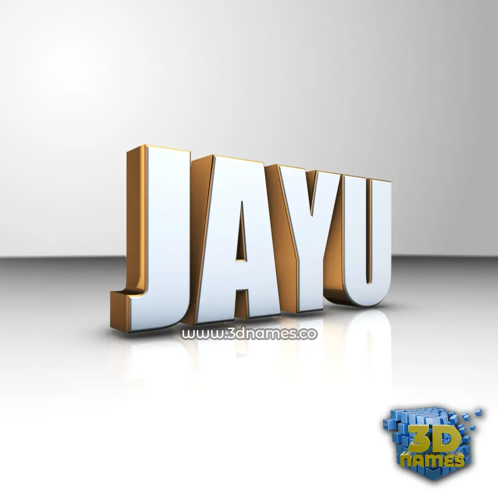 jayu in White'n'Gold style - 3D name wallpaper