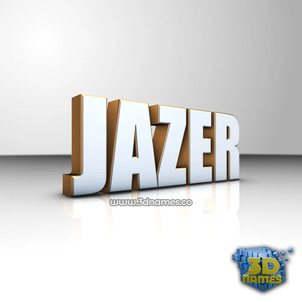 jazer in White'n'Gold style - 3D name wallpaper