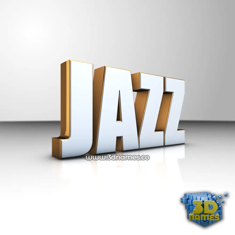 jazz in White'n'Gold style - 3D name wallpaper