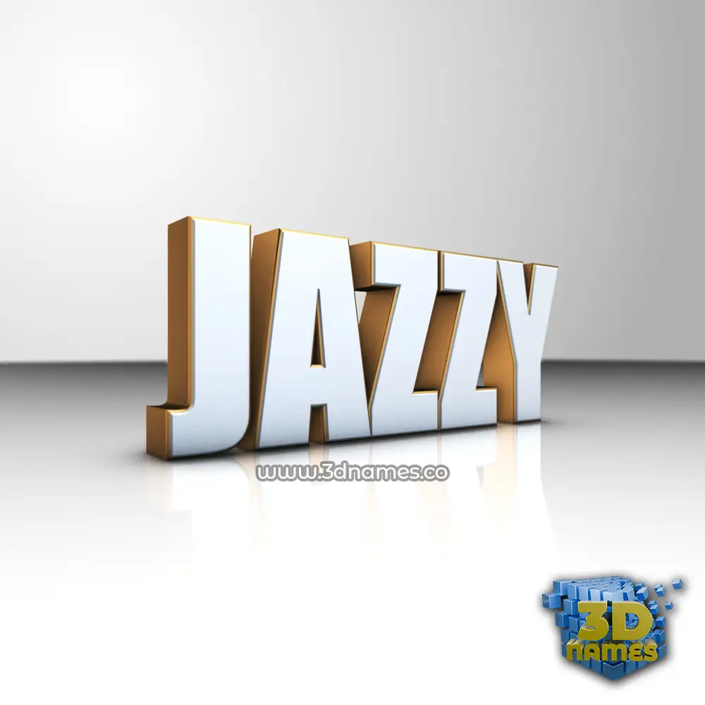 jazzy in White'n'Gold style - 3D name wallpaper