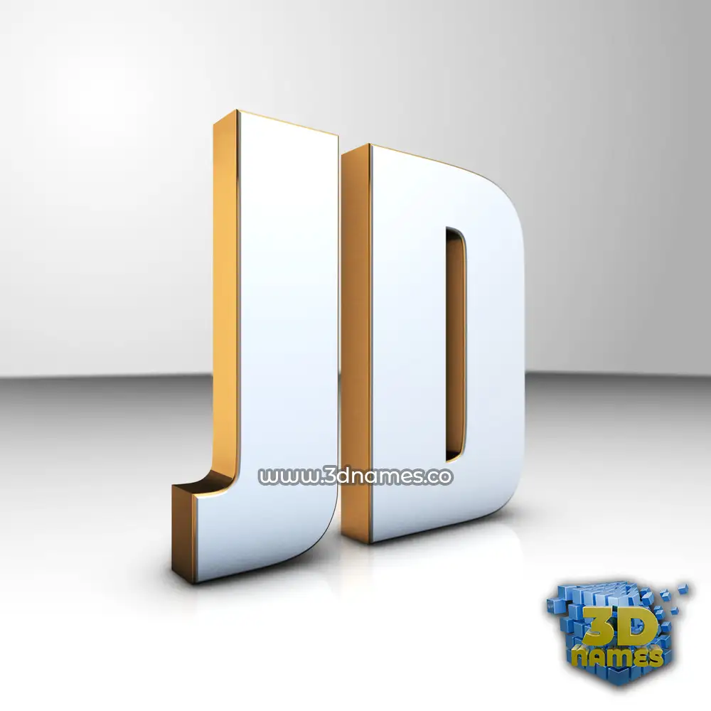 jd in White'n'Gold style - 3D name wallpaper