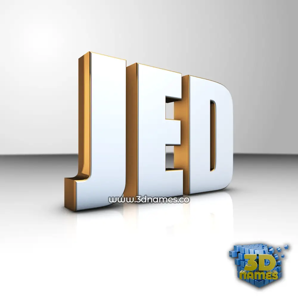 jed in White'n'Gold style - 3D name wallpaper