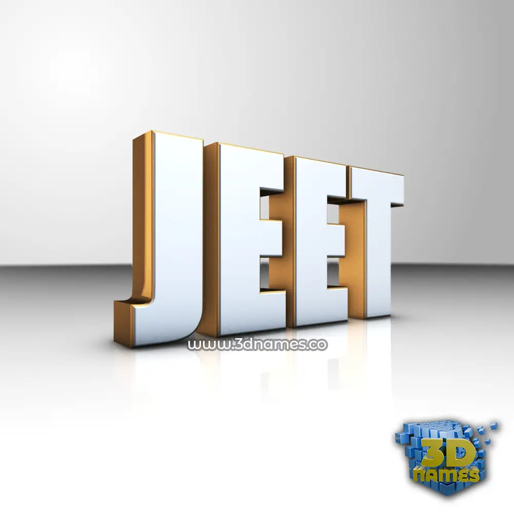 jeet in White'n'Gold style - 3D name wallpaper