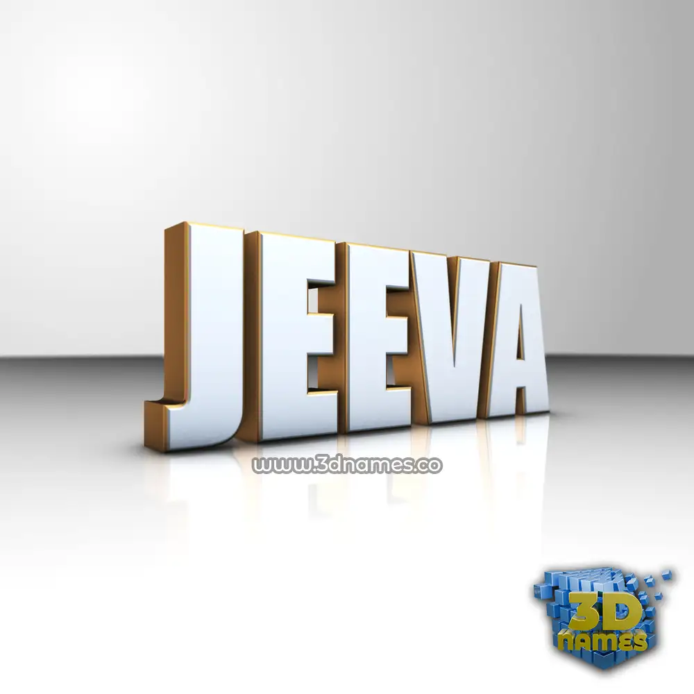 jeeva in White'n'Gold style - 3D name wallpaper