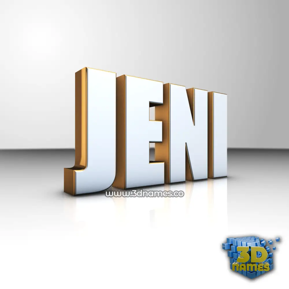 jeni in White'n'Gold style - 3D name wallpaper