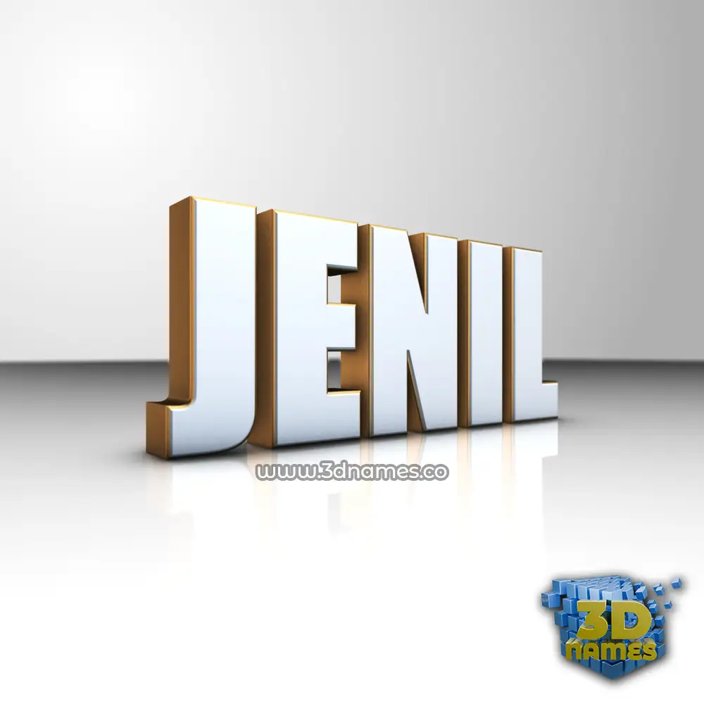 jenil in White'n'Gold style - 3D name wallpaper