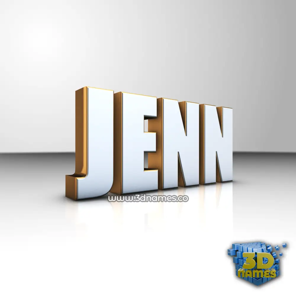 jenn in White'n'Gold style - 3D name wallpaper