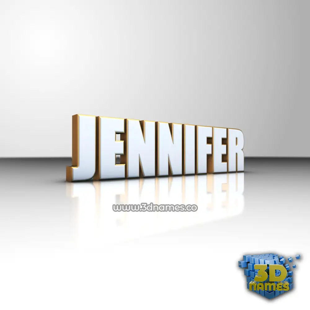 jennifer in White'n'Gold style - 3D name wallpaper
