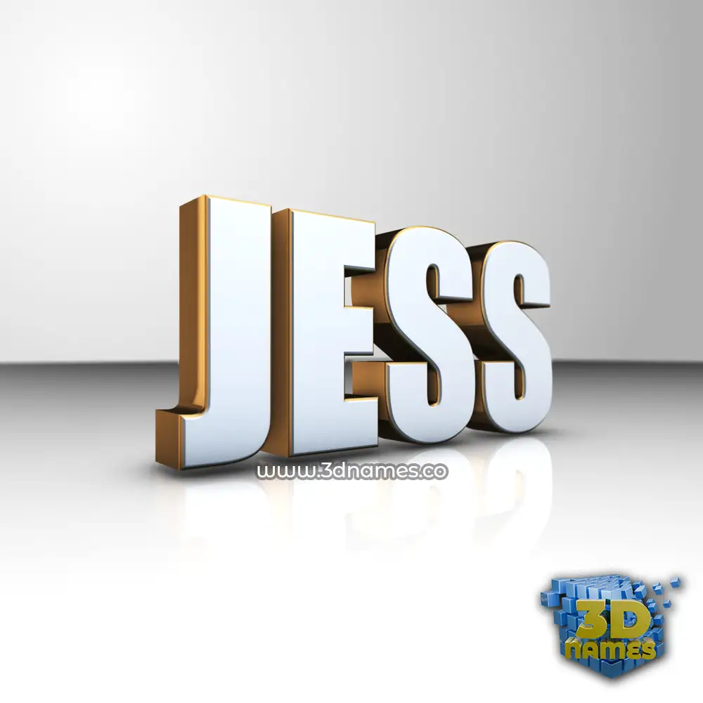 jess in White'n'Gold style - 3D name wallpaper