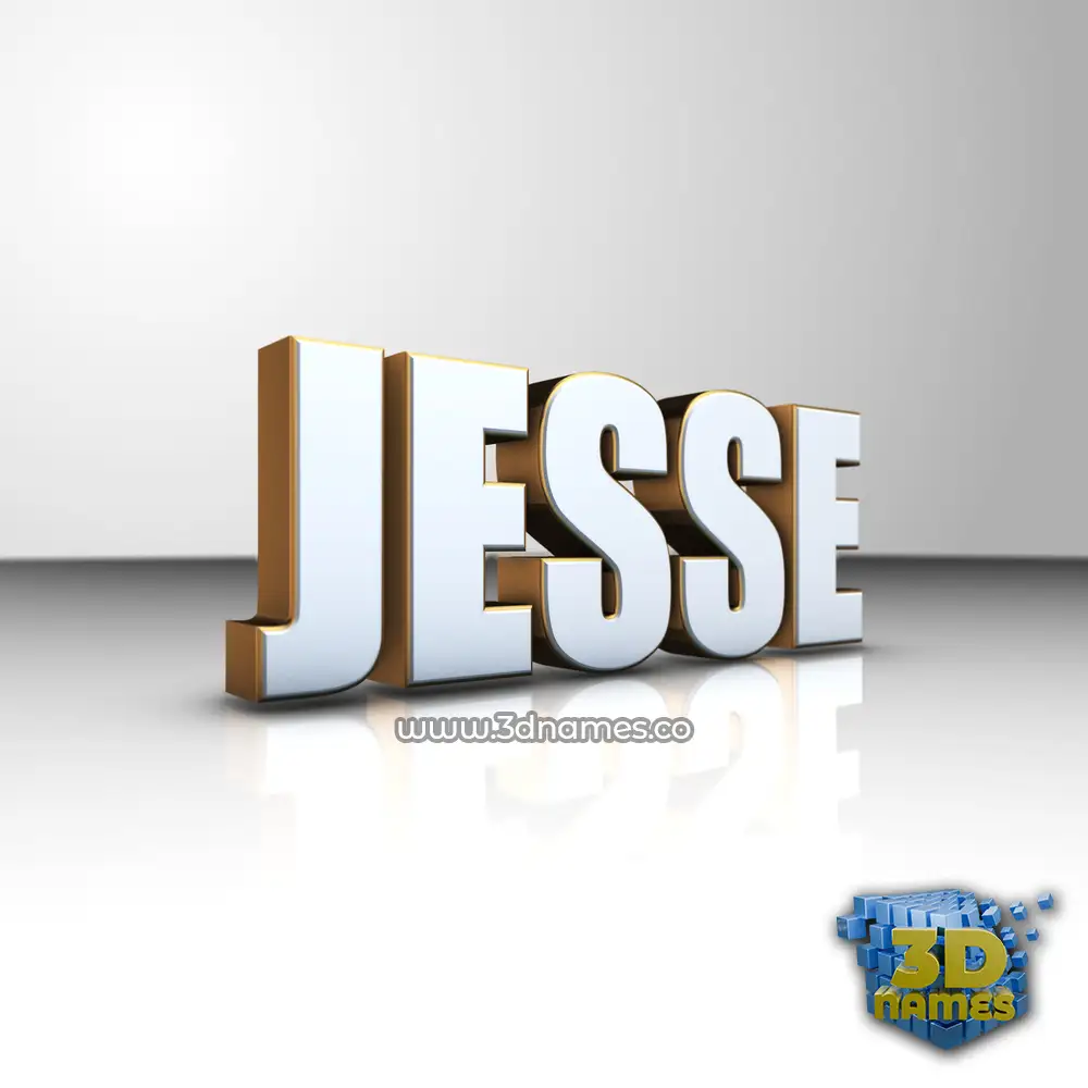 jesse in White'n'Gold style - 3D name wallpaper