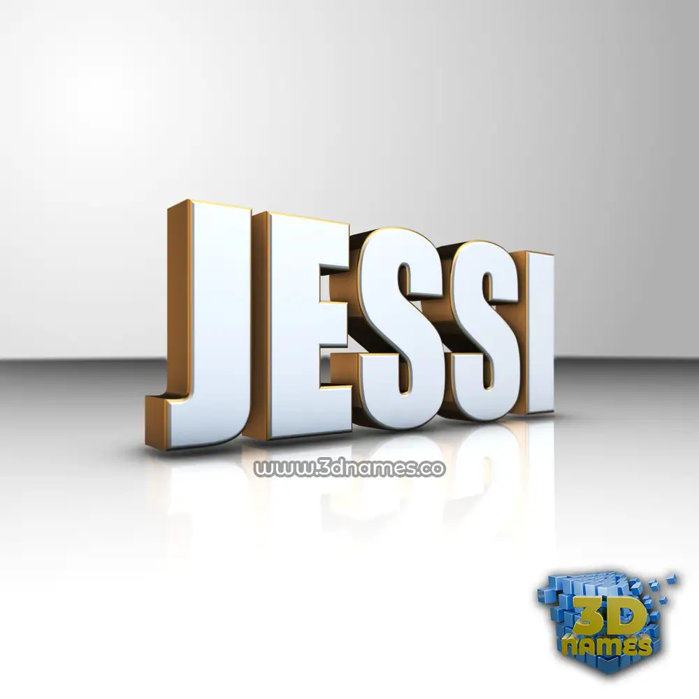 jessi in White'n'Gold style - 3D name wallpaper