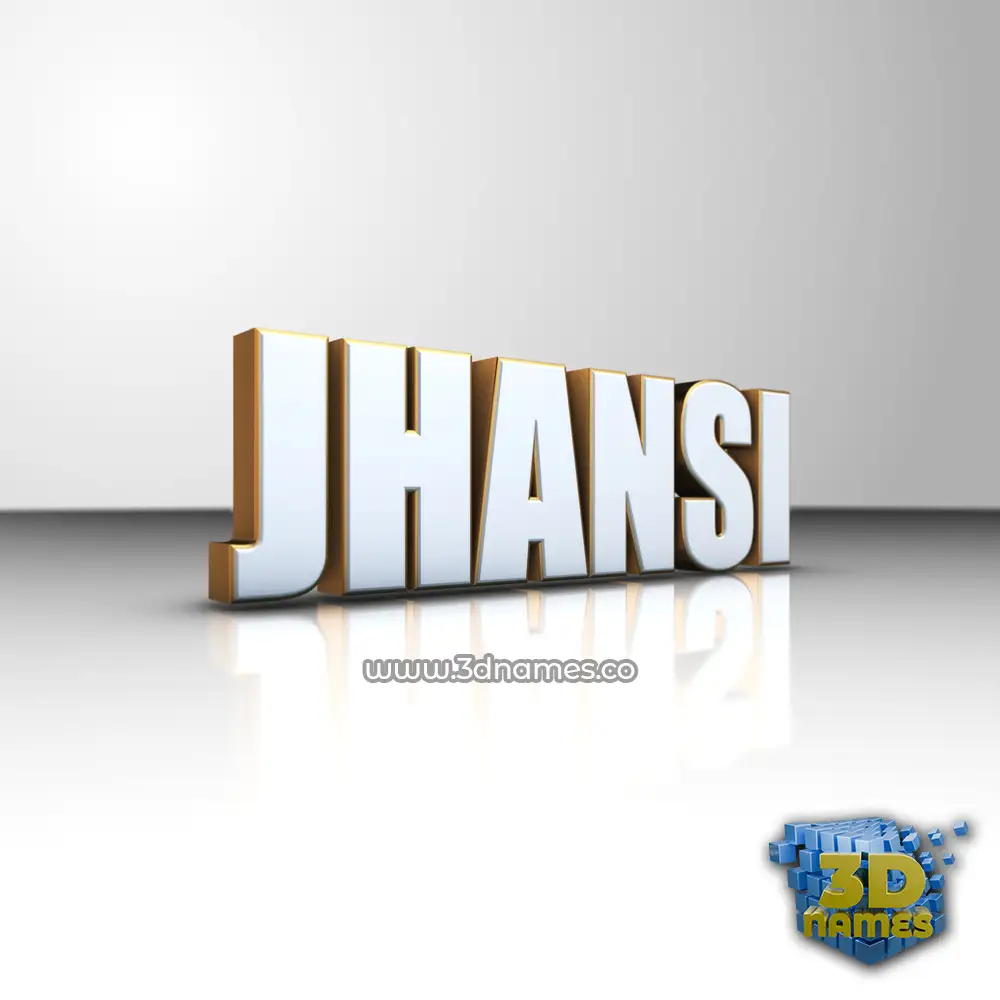 jhansi in White'n'Gold style - 3D name wallpaper